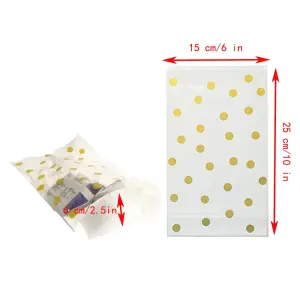 50 Pcs golden polka Portable Bags