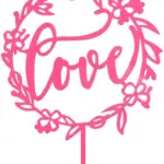 1 pcs Love wreath cake topper