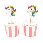 24 pcs Unicorn theme for Cake and cupcake Topper Decoration