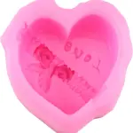 Heart shaped with love and flower deep silicone mould