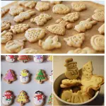 4 pcs Christmas theme cookie cutter plunger set
