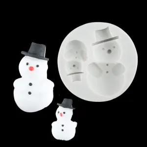 2 cavity Snowman Christmas silicone mould