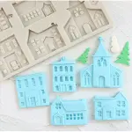 Christmas theme winter house silicone mould