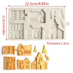 Christmas theme winter house silicone mould