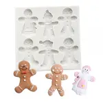 Ginger bread theme christmas silicone mould