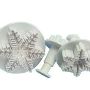 3 pcs set Snowflake Cake Decorating Fondant Plunger Cutters Mold Mould Cookies Tools