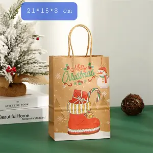 1 Pcs Merry Christmas theme gift bag (21x 15x 8 cm)