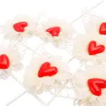 1 pcs red heart with white wings cake topper