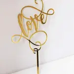 1 pcs Golden love acrylic topper