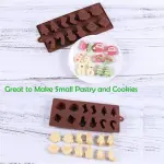 Christmas Silicone Chocolate Molds,3pcs 12-Cavity Cake Molds Candy Baking Cups for Chocolate Bar DIY for Christmas Party Cake Topper with Christmas Theme Shapes