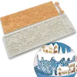 Christmas Snowflake Silicone Fondant Mold for Sugar Resin Cake Border Embossed Textured Mat Cake Embossing Pad Baking Moulds