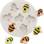 7 Cavity Bumble Bee honey bee Silicone Mould for Chocolate,DIY Soap Mould,3D Bee silicone fondant mould