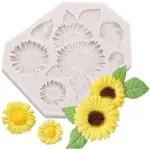 Sunflower with leaves Flower silicone Mould