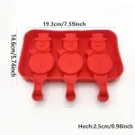 3 cavity snowman popsicle Silicone Mould with wooden sticks