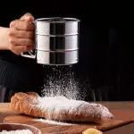 One-Handed Flour Sifter,Stainless Steel Flour Icing Sugar Sifter