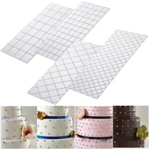 Cake Impression Mat Fondant Square & Diamond Texture Sheets (Set of 4)