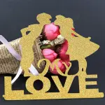 1 pcs Golden Couple my love cake topper