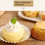 100Pcs Cupcake Cases,Foil Metallic Cupcake Liners Baking Muffin Paper Cups