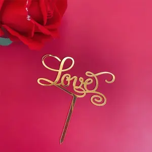 1 pcs golden Love acrylic love topper