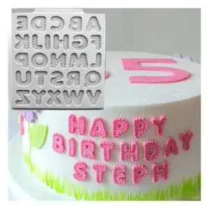Alphabet stitch theme silicone mould