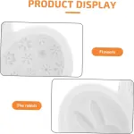 2 cavity Easter egg rabbit texture Silicone Fondant Mould