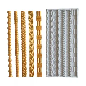 Silicone Mould - 5PC Assorted Rope Braid Border