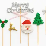 8 pcs Christmas Theme cake cupcake topper set (Style 13)