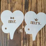 2 pcs Mr And Mrs theme Decoration icing Stencils set