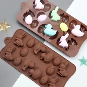 14 Cavity Duck Rabbit Egg Silicone Mould