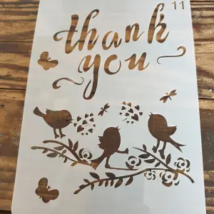 1 pcs Floral Bird Decoration icing Stencils style 13