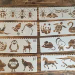 8 pcs Animal and Insects Theme Decoration icing Stencils set