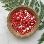 Red and White Heart and Pearl Shaped Sprinkler 100gm