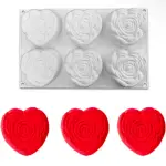 6 cavity Design embossed heart shaped Silicone Mould for mousse,baking,desserts entremet mould