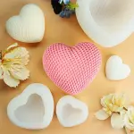 Grid Shaped texture Heart silicone Mould
