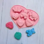 3D Teddy Bear love heart theme Silicone Mould
