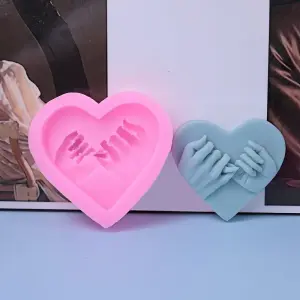 Couple Holding hands heart silicone mould