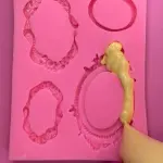 4 Cavity Detailed Vintage Frame theme silicone mould