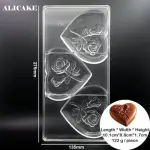 Polcarbonate 3 cavity heart with rose chocolate mould