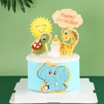 6 pcs animal topper baby birthday cake topper set