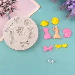 Girl theme silicone fondant mould
