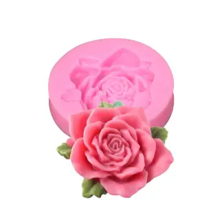 Rose Flower with leaves silicone Mould