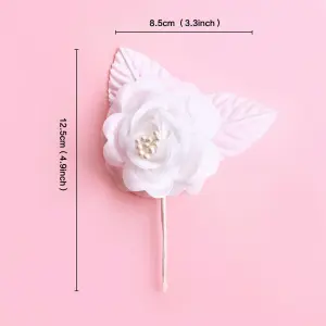 1 pcs white Artificial Pearl Flower Stick cake topper