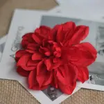 1 pcs Red artificial flower cake topper