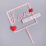 3D Heart Double acrylic Love topper