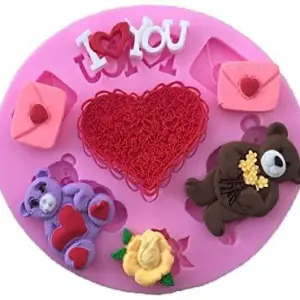 Teddy bear valentines theme silicone mould