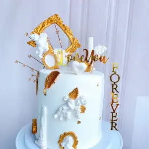 1 pcs Double Acrylic I love you cake topper