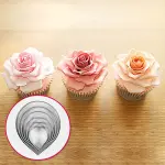 6 Pcs Rose flower Fondant Sugar craft Stainless Steel Cutter set