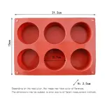 6 Cavity Round Cylinder Silicone Mould