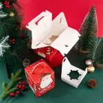 1Pcs 1Cavity Cupcake Box Santa Cupcake Box For Mousse,Pudding,Pastry