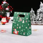 10Pcs Green Christmas Portable Paper Bags